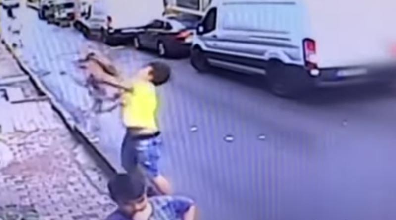 Baby Falls From Second Floor, Caught By Teenager