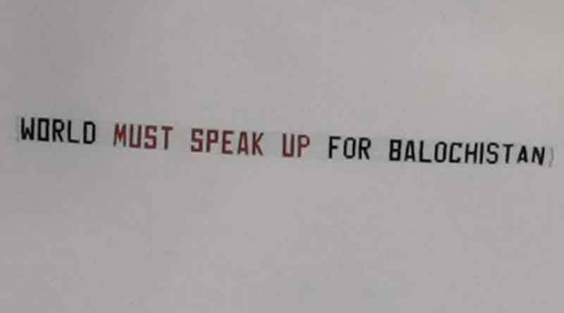 Now 'Balochistan banner' flies during cricket world cup semifinal