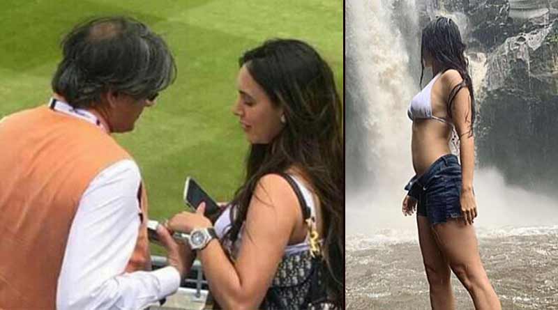 Shashi Tharoor was snapped holding a woman's hand in Edgbaston