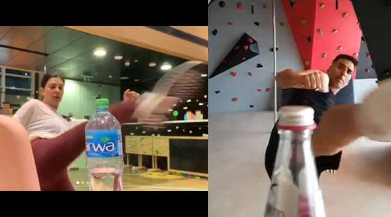 Sushmita Sen, Akshay Kumar nails Bottle Cap Challenge