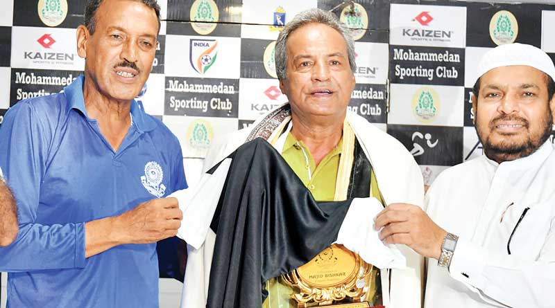 Mohameddan Sporting Club felicitate Majid Biskar on Tuesday