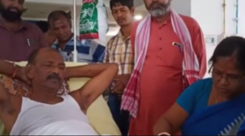 Dudh Kumar Mondal critically injured after a road accident in Sainthia
