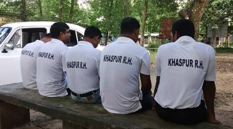 New t-shirts for health employees at village hospital in Balurghat