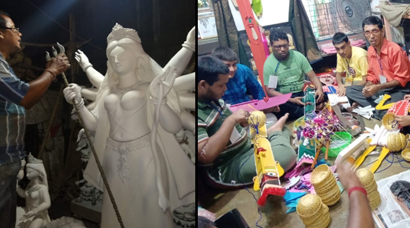Handicapped students gave theme concept of this puja of Howrah