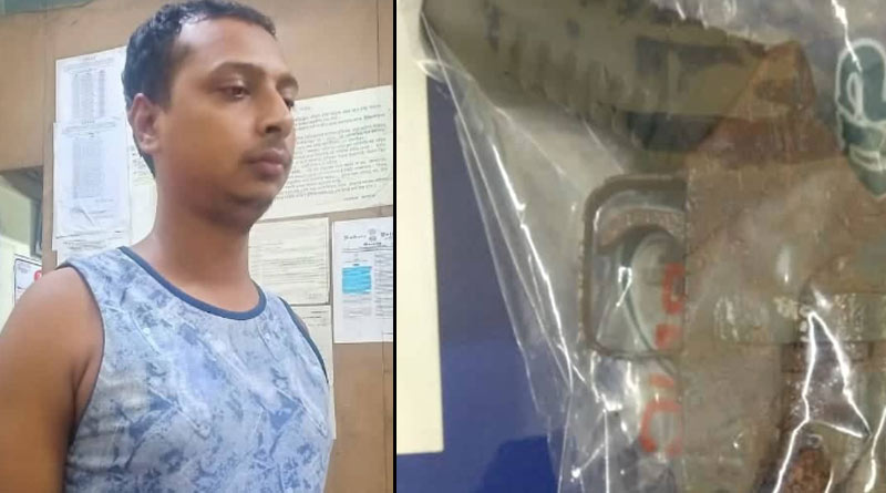 Topsia Police arrests a youth with arms from Topsia Road today