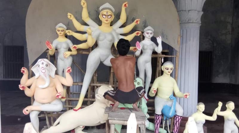 Traditional puja is the main attraction of Durga Puja in Taki