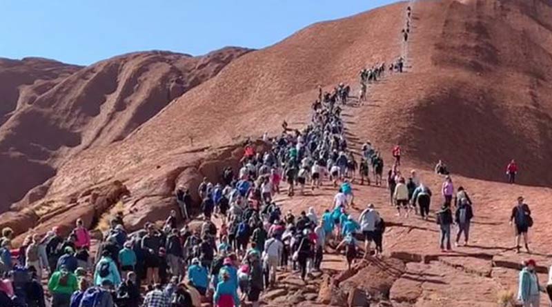 Last climbing on Australia's Uluru rock before banning