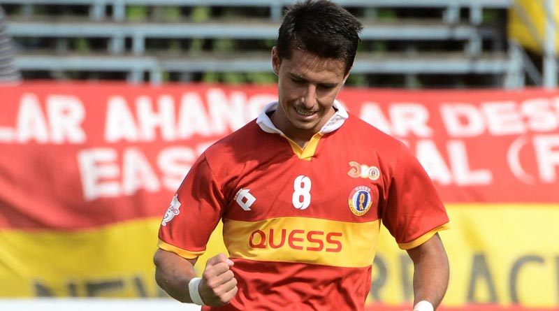 East Bengal footballer Jaime Santos Colado threatens ball-boy