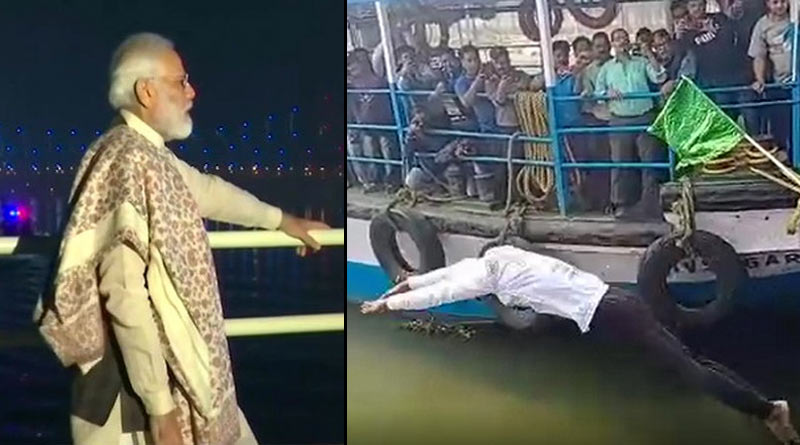 Manoj Gupta protest against CAA by swims in Ganga