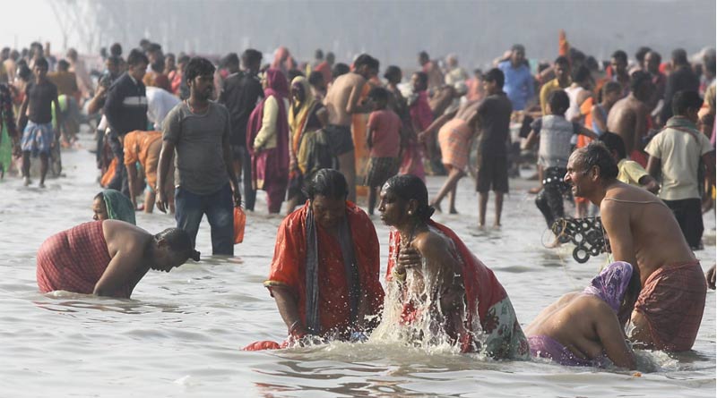 Almost 35 pilgrims gathered at Gangasagar on Makar Sankranti