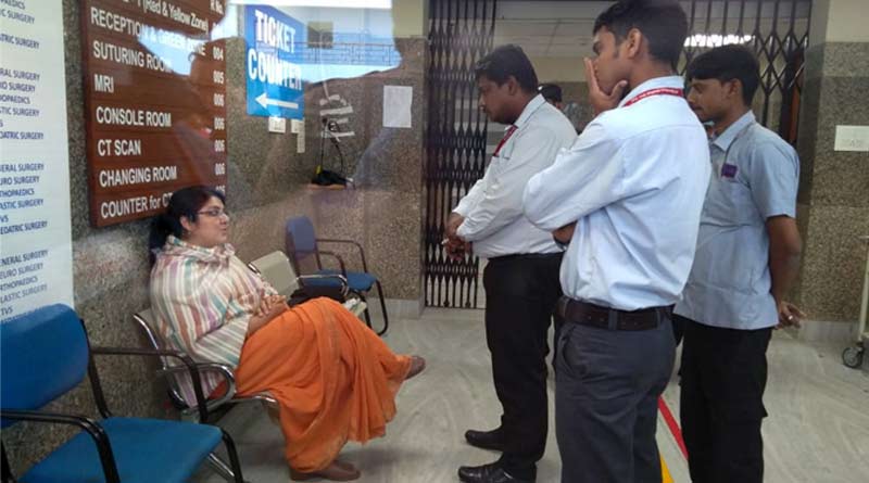 BJP's Locket Chatterjee faces protest at SSKM Hospital