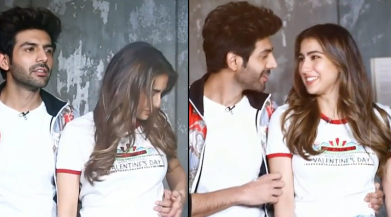 Sara adorably putting Kartik Aaryan’s hand on her waist, video viral