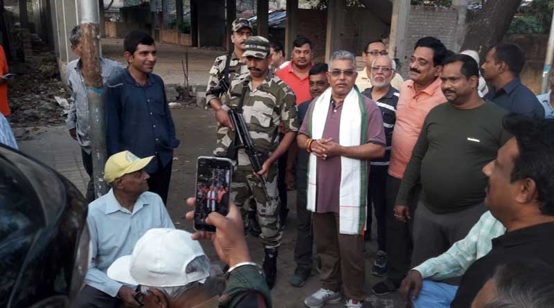 Tension sparks at Chay Pe Charcha programme of Dilip Ghosh