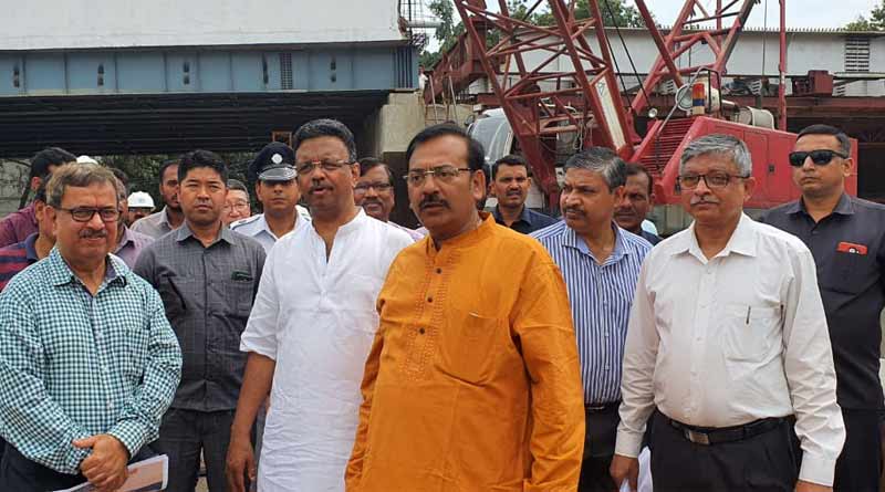 Mayor Firhad Hakim and minister Arup Biswas visit's Majherhat bridge