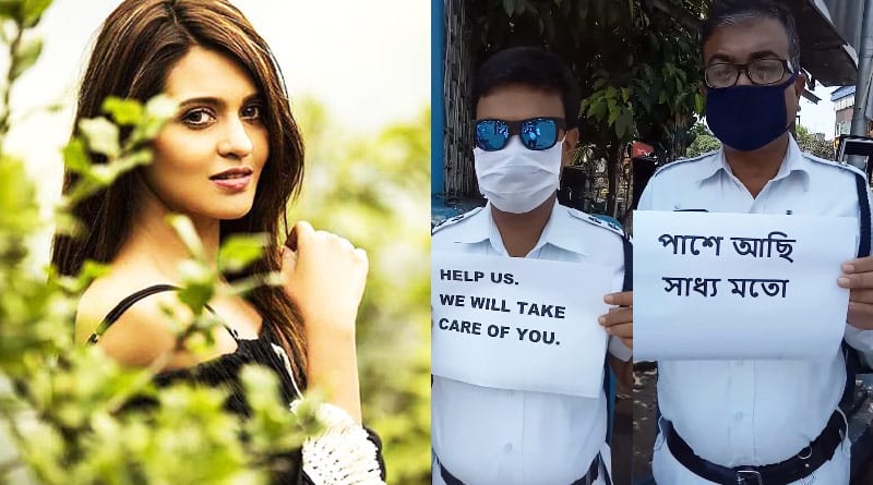 Tollywood actress Priyanka Sarkar salutes to Kolkata Police