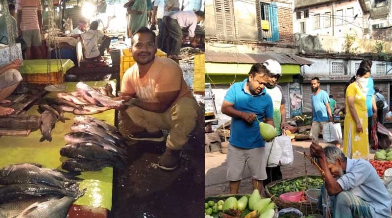 People in the market from the morning to buy essential things in Kolkata