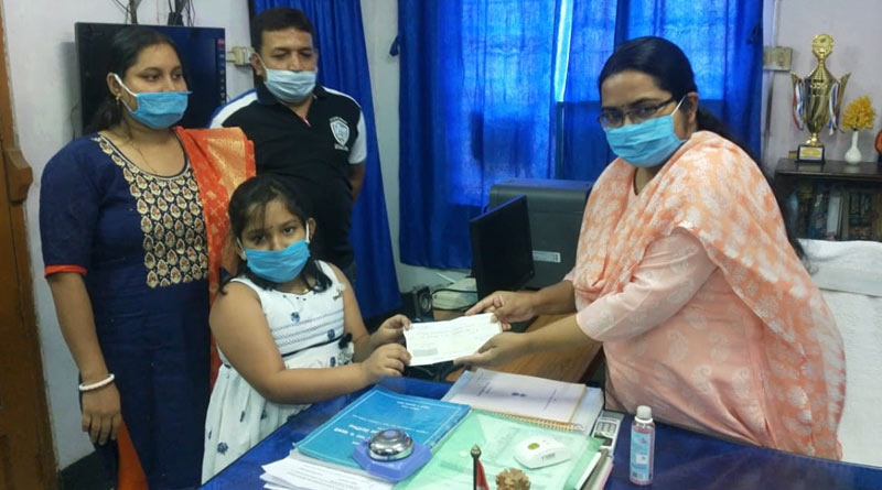 A child of seven years old donates Rs.1500/ to CM Relief Fund