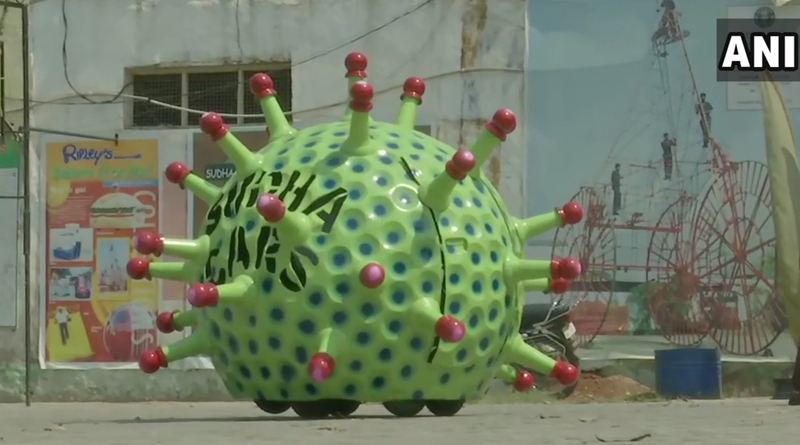 Hydrabad Man made Corona Car to spread awareness amid COVID-19 scare
