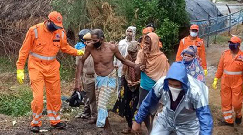 NDRF Teams evacuating people from coastal villages of Odisha