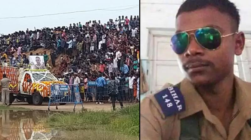 Martyr Rajesh Orang's body raches at village at Birbhum, people gather to pay tribute