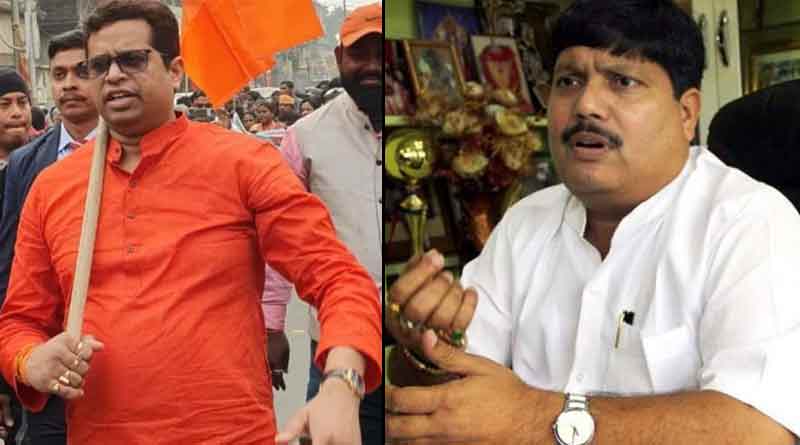 BJP leader Arjun Singh and Soumitra Khan arrested near Bansdroni Police station