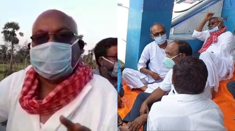 Kanti Gangopadhyay stage protest of 12 villagers arrest at Usti
