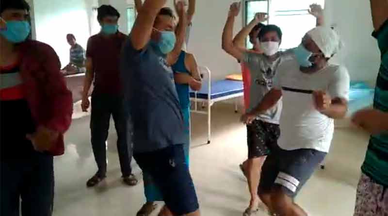 Corona patients celebrate after defeating disease at Raiganj hospital
