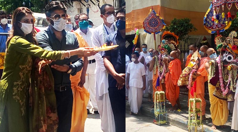 MP actress Nusrat Jahan celebrates ISKON's Ulta Rathayatra