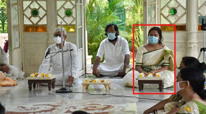 Cop takes Chancellor's place during prayer to ward off corona at Viswabharati, sparks row
