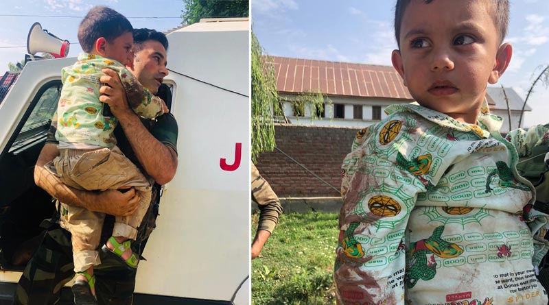 Sopore encounter: J& K Police save 3-year-old from getting hit