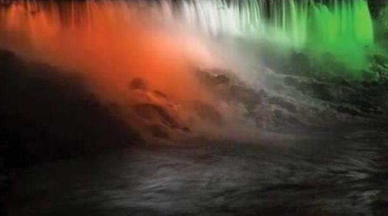 Tri-colour at Niagara Falls to commemorate Indian Independence Day