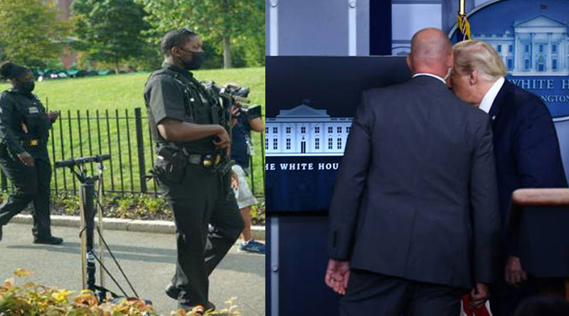 Trump leaves coronavirus briefing after shooting near White House