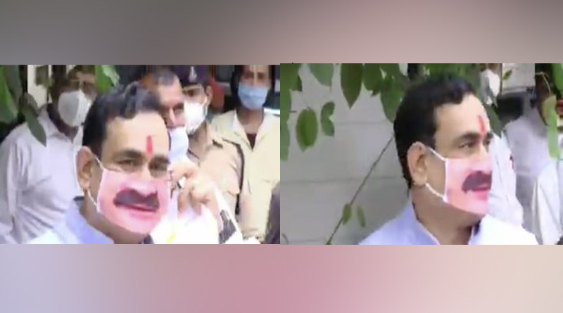 MP Home Minister's Face Mask Has His Own Face Printed on it, Internet is Lauding the Genius