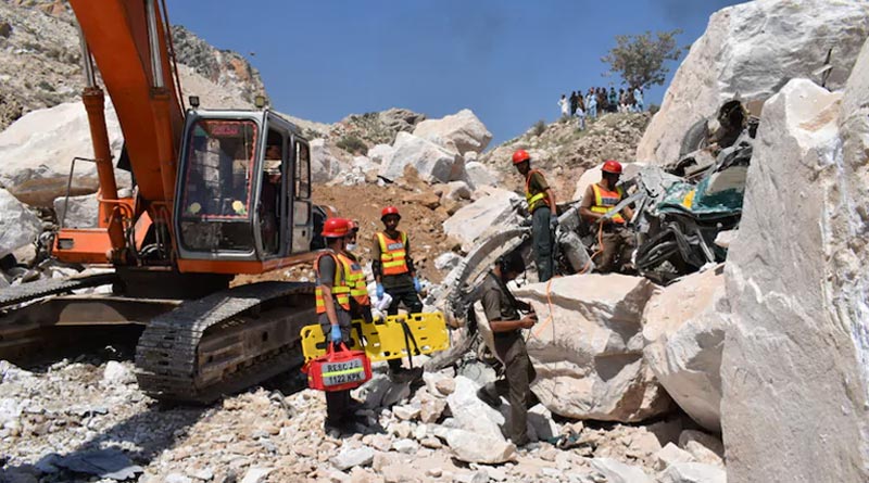 Pakistan marble mine collapse kills at least 22, many trapped