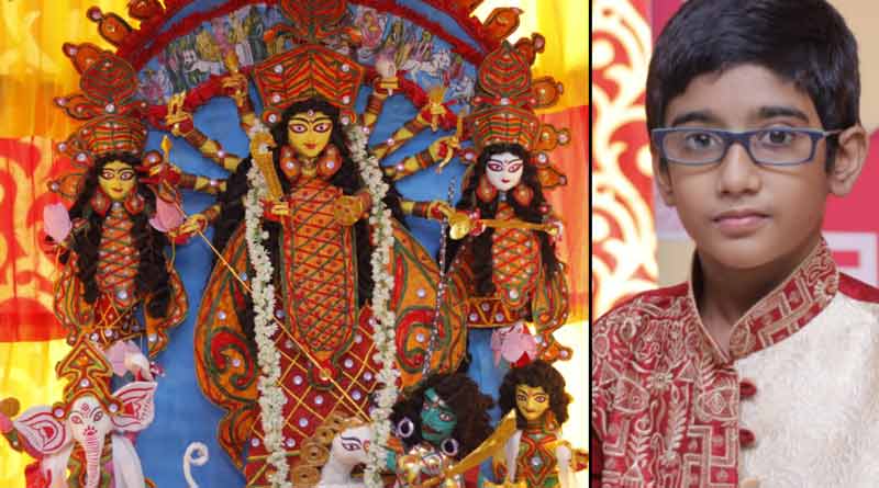 Durga Puja 2020: Kolkata's boy Ayush Nandi made a idol of Durga by paper ।Sangbad Pratidin