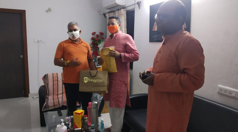 West Bengal BJYM chief Saumitra Khan meets state BJP president Dilip Ghosh