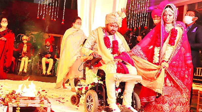 Bengali news: Specially-abled man ties knot at Chandigarh Spinal Rehab | Sangbad Pratidin
