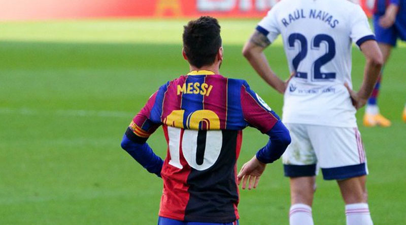 Messi pays tribute to Maradona with Newell's Old Boys shirt as Barca rout Osasuna | Sangbad Pratidin