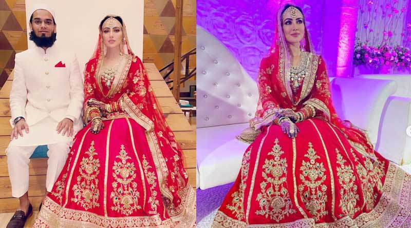 Bangla News of Sana Khan’s bridal outfit which costs more than 99k| Sangbad Pratidin