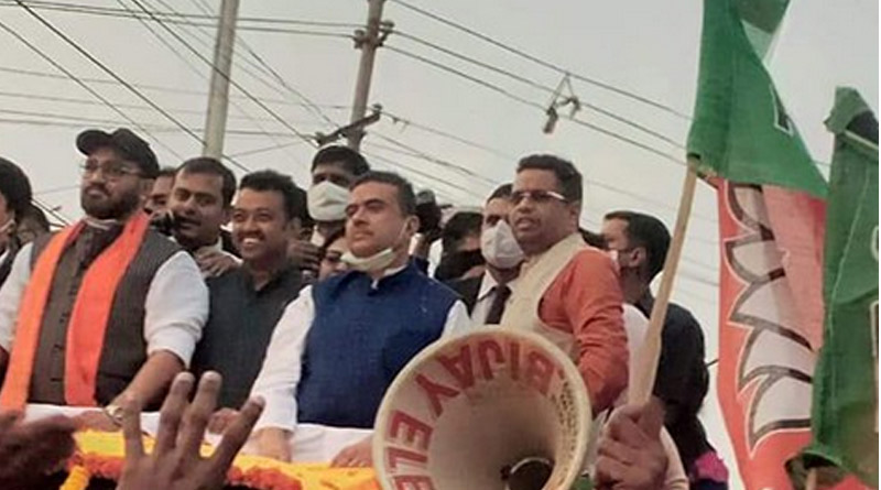 Bangla news: Babul Supriyo, Suvendu attended BJYM rally at Khardah in north 24 parganas। Sangbad Pratidin
