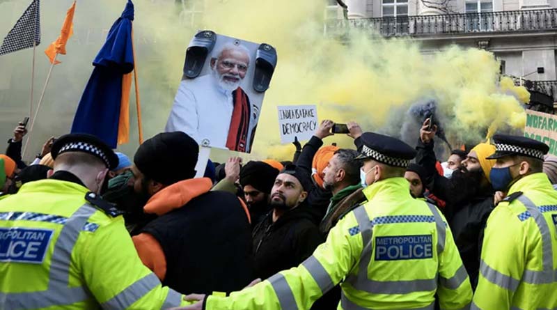 Bengali news: Thousands Protest In London To Support Indian Farmers, arrested | Sangbad Pratidin