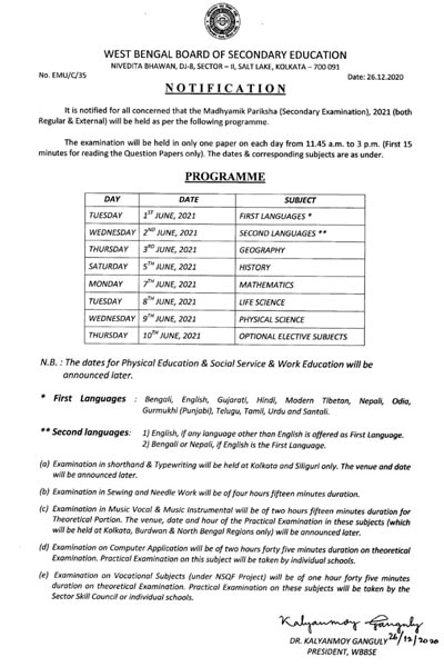 Madhyamik notice