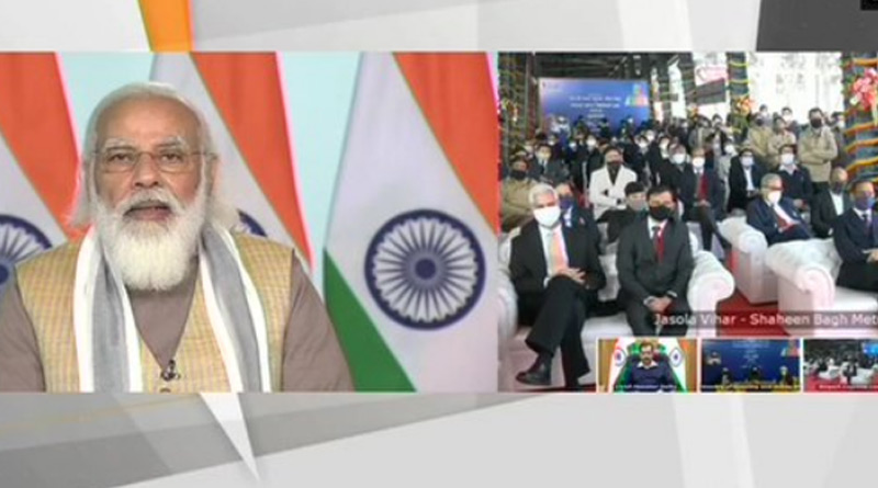 PM Modi flags off India’s first driverless train on Delhi Metro’s Magenta Line। Sangbad Pratidin