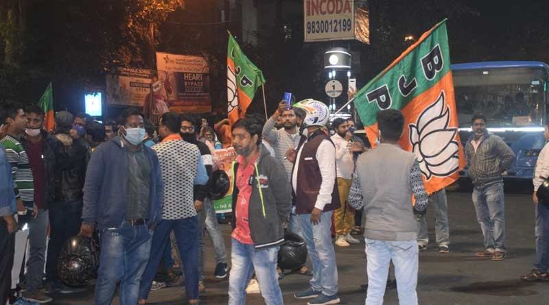 BJP staged statewide protests against the attack on JP Naddar's convoy