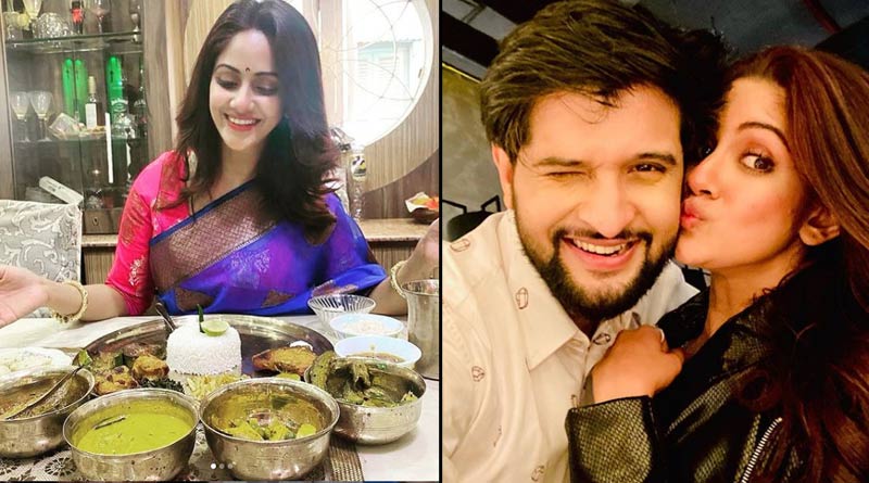 Glimpses from Bengali actress Trina Saha’s aiburobhaat held at her mamabari | Sangbad Pratidin