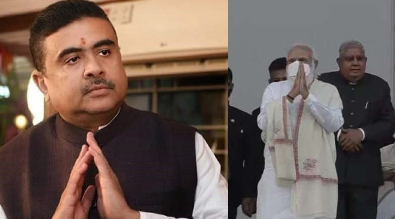 Suvendu Adhikary touches PM Narendra Modi's feet in Victoria's programme, PM praises him