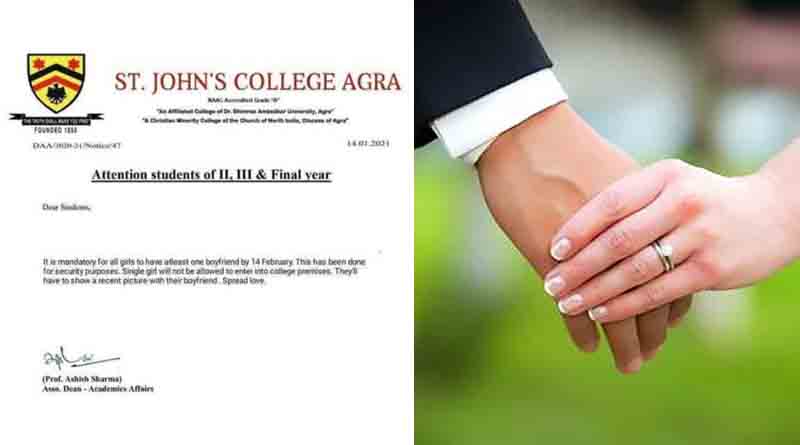 Fake college notice in agra college asks girls to get a boyfriend before Valelentine’s Day | Sangbad Pratidin