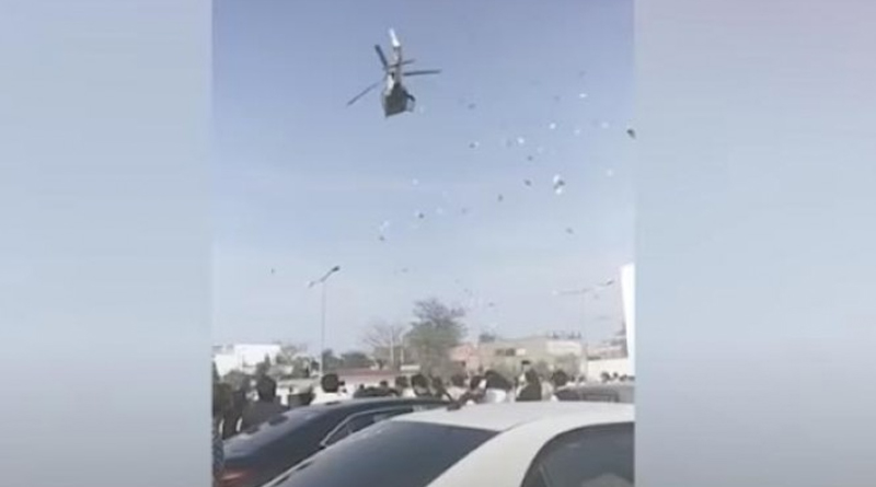 PAK: Notes rained by helicopter, video goes viral on social media | Sangbad Pratidin