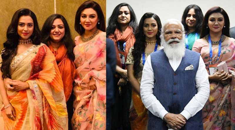 Jaya Ahsan and Nusraat Faria meet and greet with PM Narendra Modi at Mujib Borsho of Bangladesh | Sangbad Pratidin
