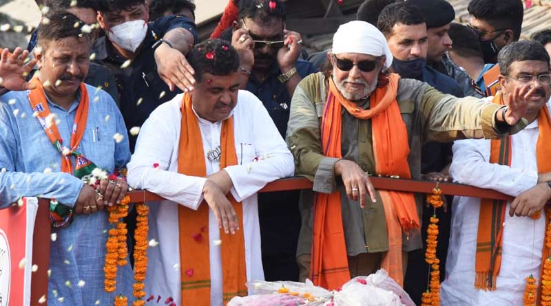 Bengal Polls: Mithun Chakraborty's road show for Nandigram's BJP Candidate Suvendu Adhikari | Sangbad Pratidin